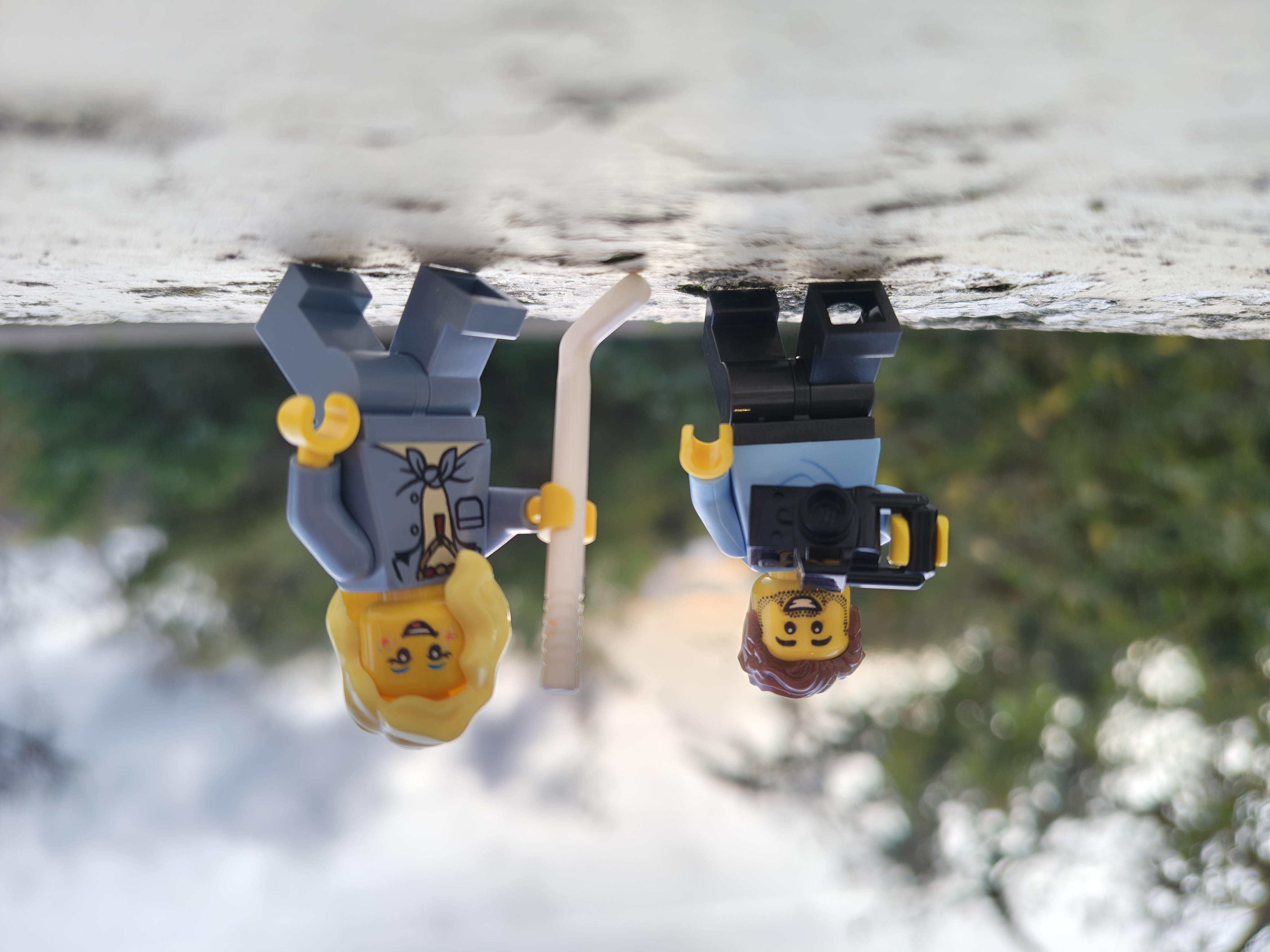 A snap of two lego figures taken on the Moto Edge 70.