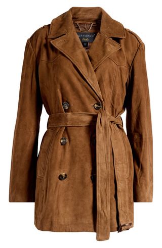 Suede Belted Trench Coat