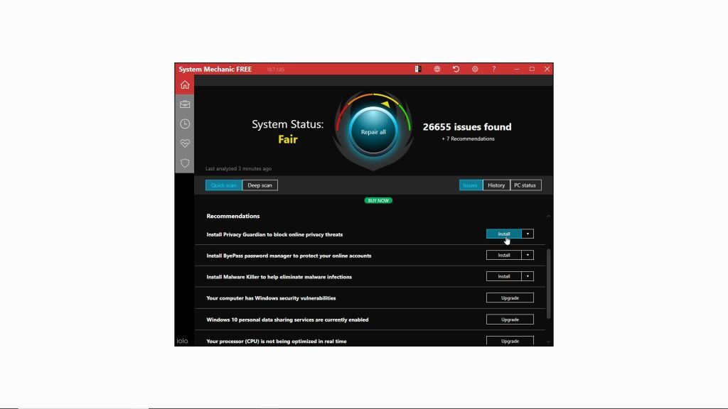 Iolo System Mechanic: recommendations