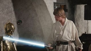 Luke Skywalker with lightsaber