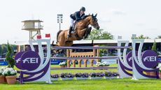 Harry Charles and Casquo Blue in action for Great Britain at the European Championships in Milan, Italy