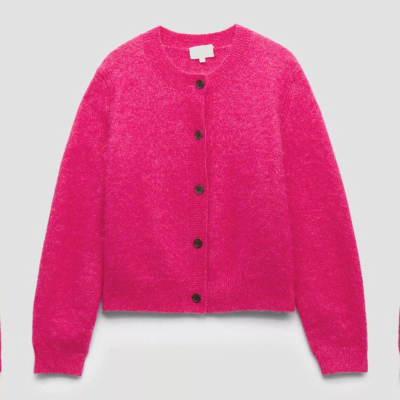 hot pink cardigan