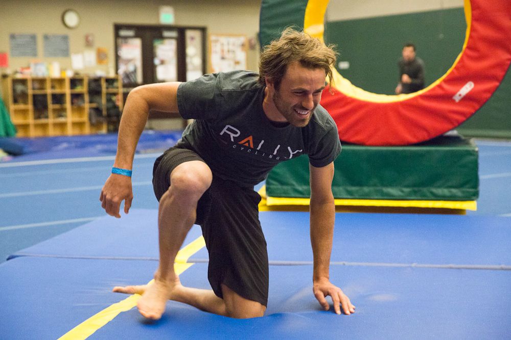 Jesse Anthony hits the mat at the gym