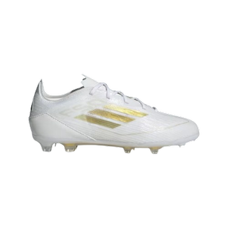 Adidas Kids F50 Pro football boots soccer cleats in white and gold colourway