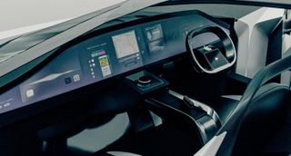 ugly apple car concept interior with seamless dash display