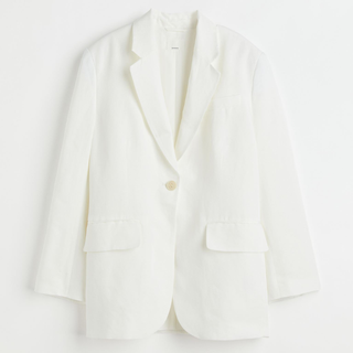 H&M white oversized blazer