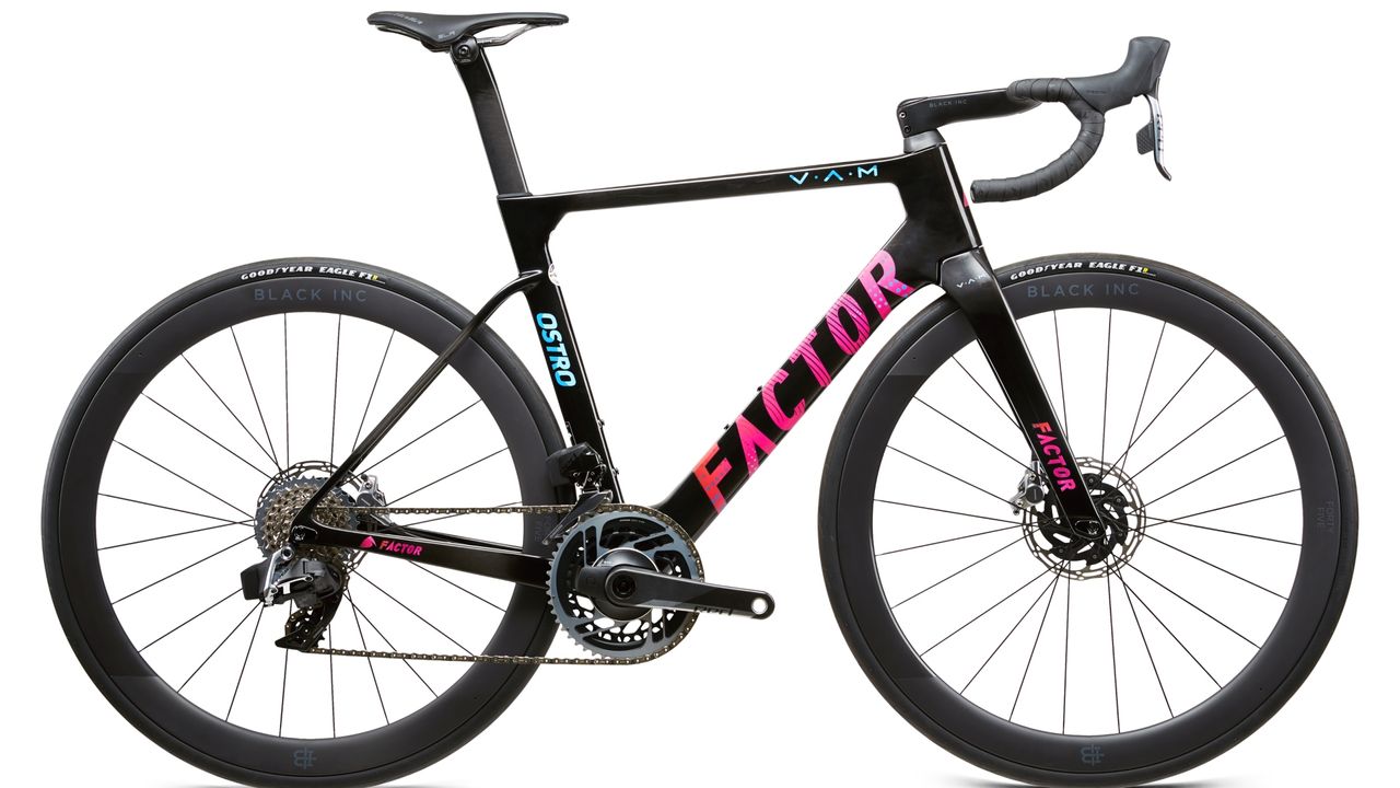 Factor OSTRO VAM road bike featuring special edition graphics created for the 2023 Giro d&#039;Italia