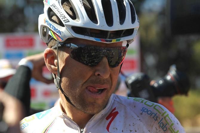 A dejected Christoph Sauser of Burry Stander-Songo