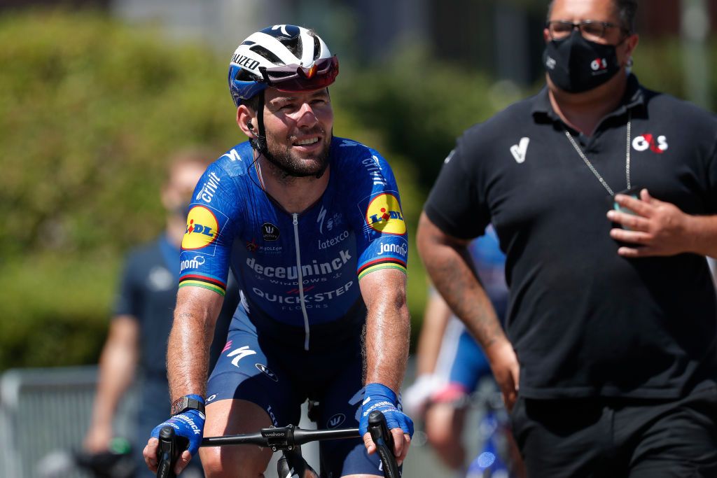 BERINGEN BELGIUM JUNE 13 Mark Cavendish of The United Kingdom and Team Deceuninck QuickStep celebrates at arrival during the 90th Baloise Belgium Tour 2021 Stage 5 a 1787km stage from Turnhout to Beringen baloisebelgiumtour on June 13 2021 in Beringen Belgium Photo by Bas CzerwinskiGetty Images