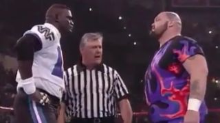 Lawrence Taylor and Bam Bam Bigelow at WrestleMania XI
