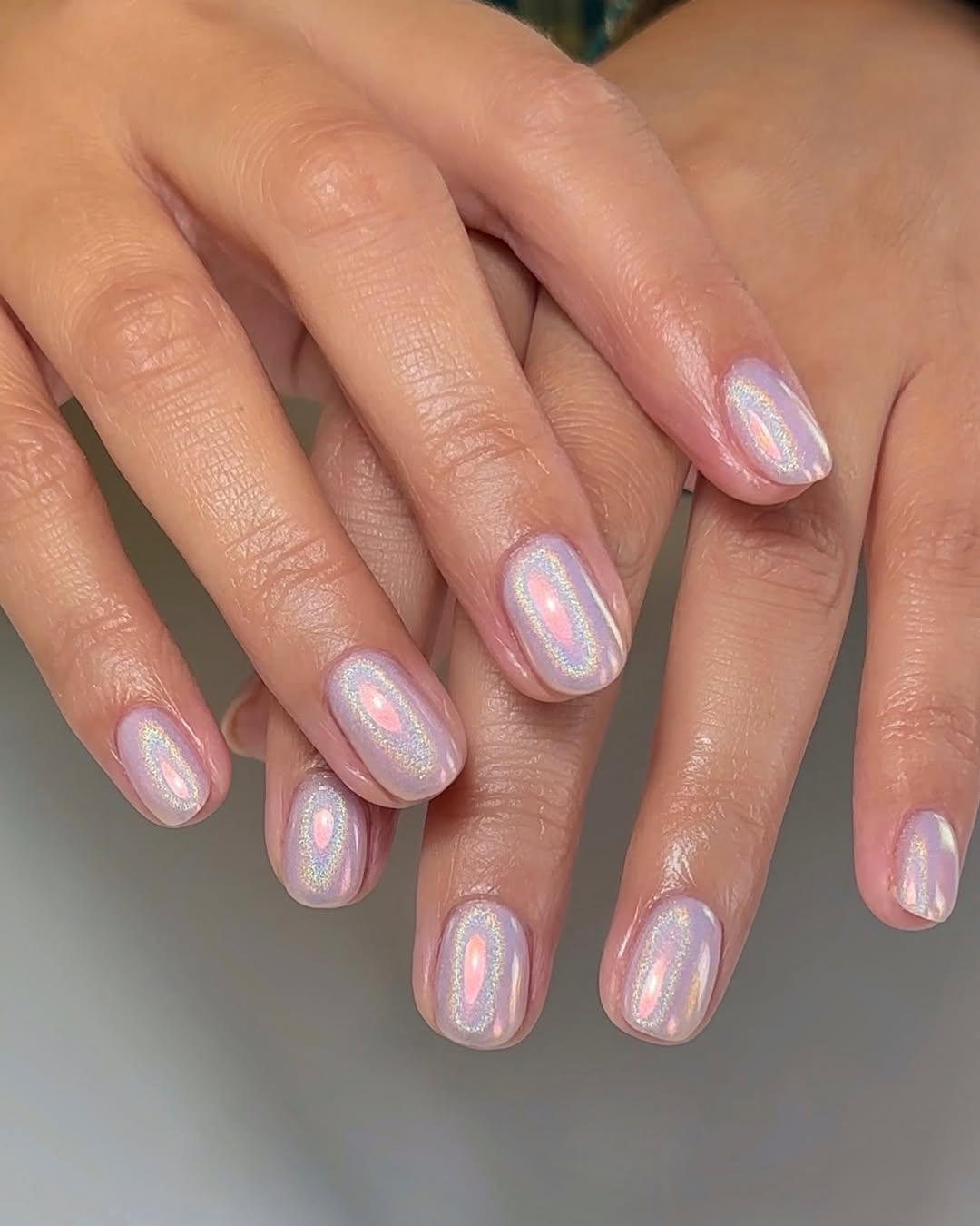 pink chrome christmas nails