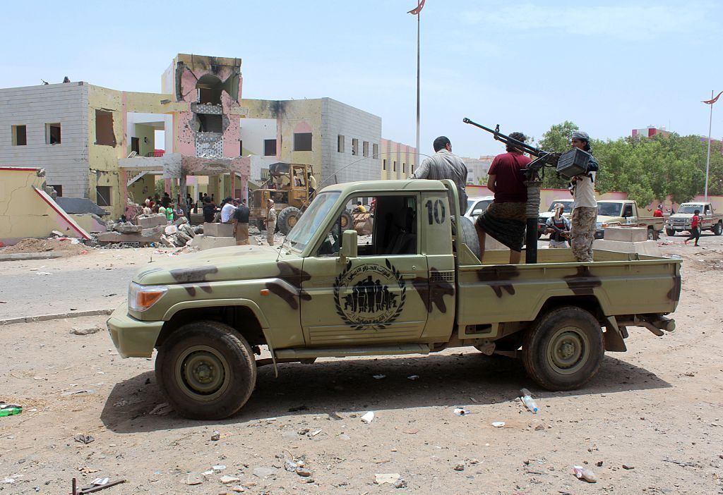 The aftermath of an ISIS attack in Aden, Yemen, in August of 2016