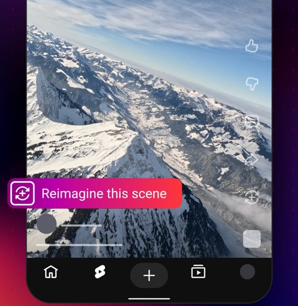 Reimagine is a new Remix tool for YouTube Shorts that can turn any one scene into an eight-second clip using AI video generation.