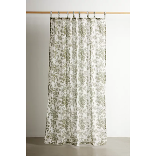 green toile drape/curtain