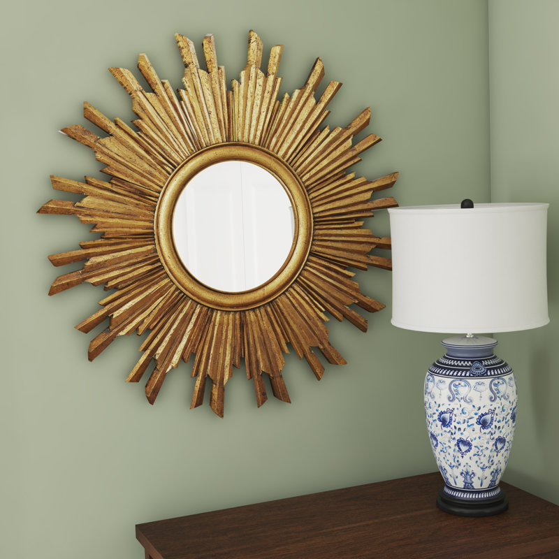 Mercer41 Harbert Round Reclaimed Wood Sunburst Wall Mirror & Reviews | Wayfair