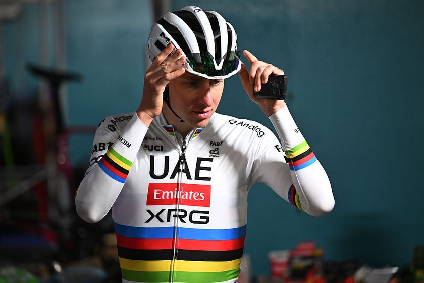 QUEBEC CITY, QUEBEC - SEPTEMBER 10: Tadej Pogacar of Slovenia and UAE Team Emirates - XRG during the training prior to the 14th Grand Prix Cycliste de Quebec &amp; Montreal 2025 / #UCIWT / on September 10, 2025 in Quebec City, Quebec. (Photo by Szymon Gruchalski/Getty Images)