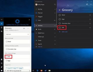 Microsoft To-Do Cortana match