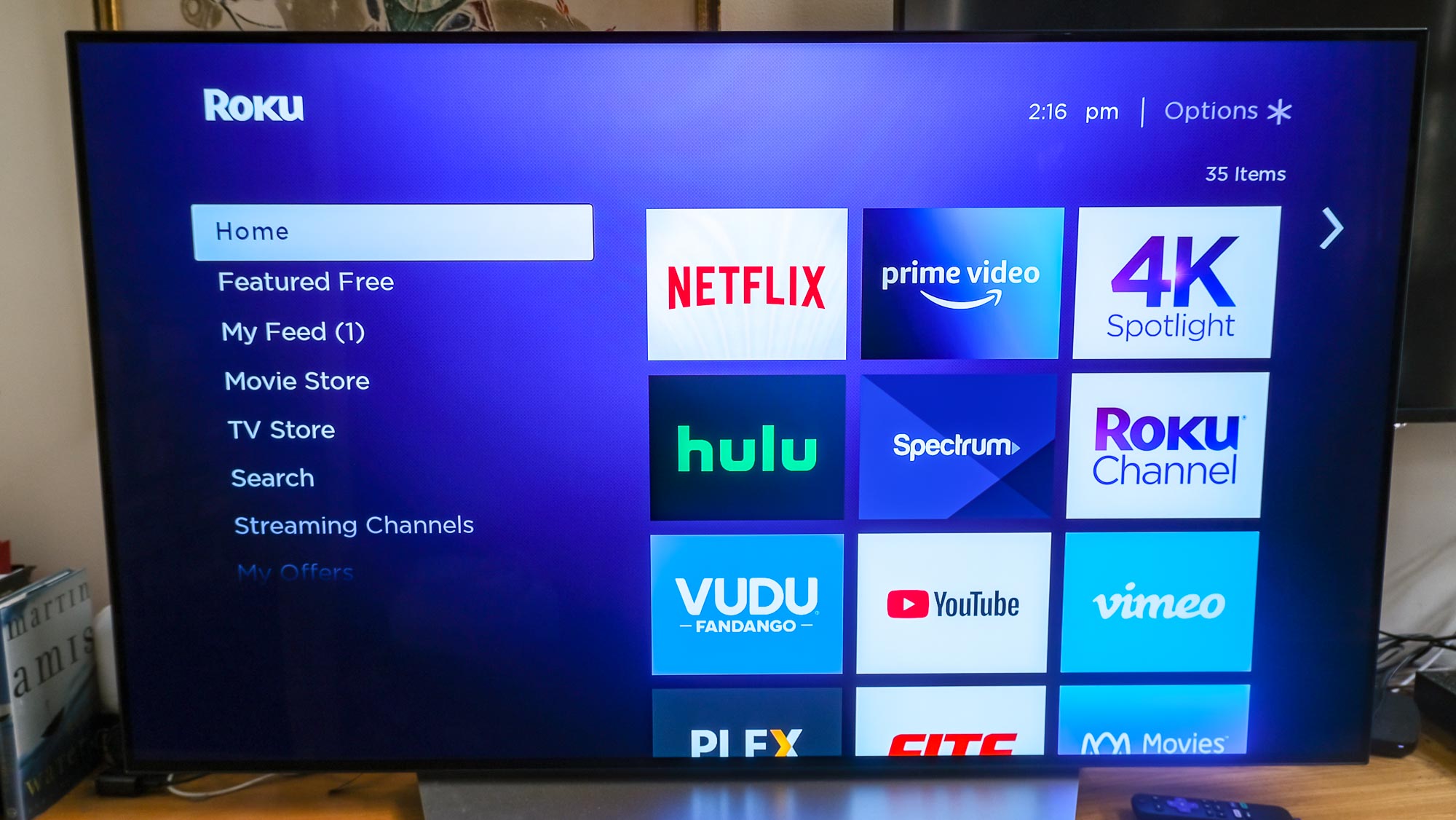 The home screen of the Roku Streaming Stick 4K