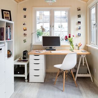 home office with computer on desk