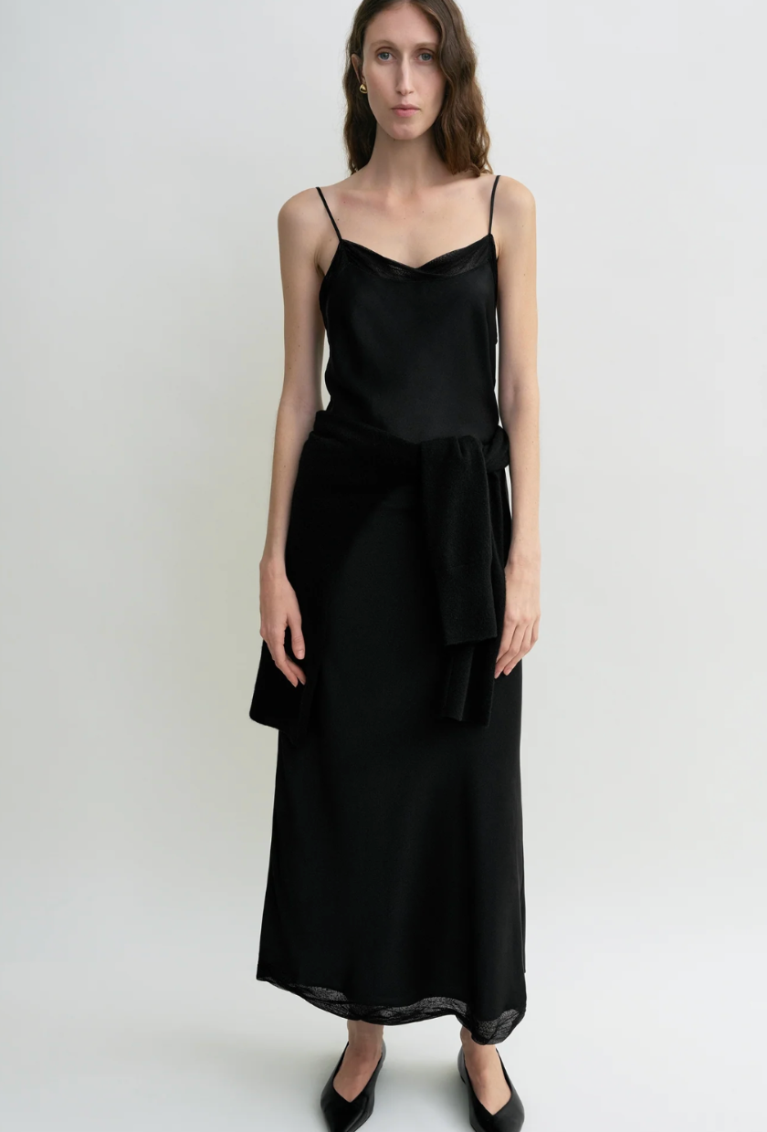 Toteme , Satin Slip Dress Black