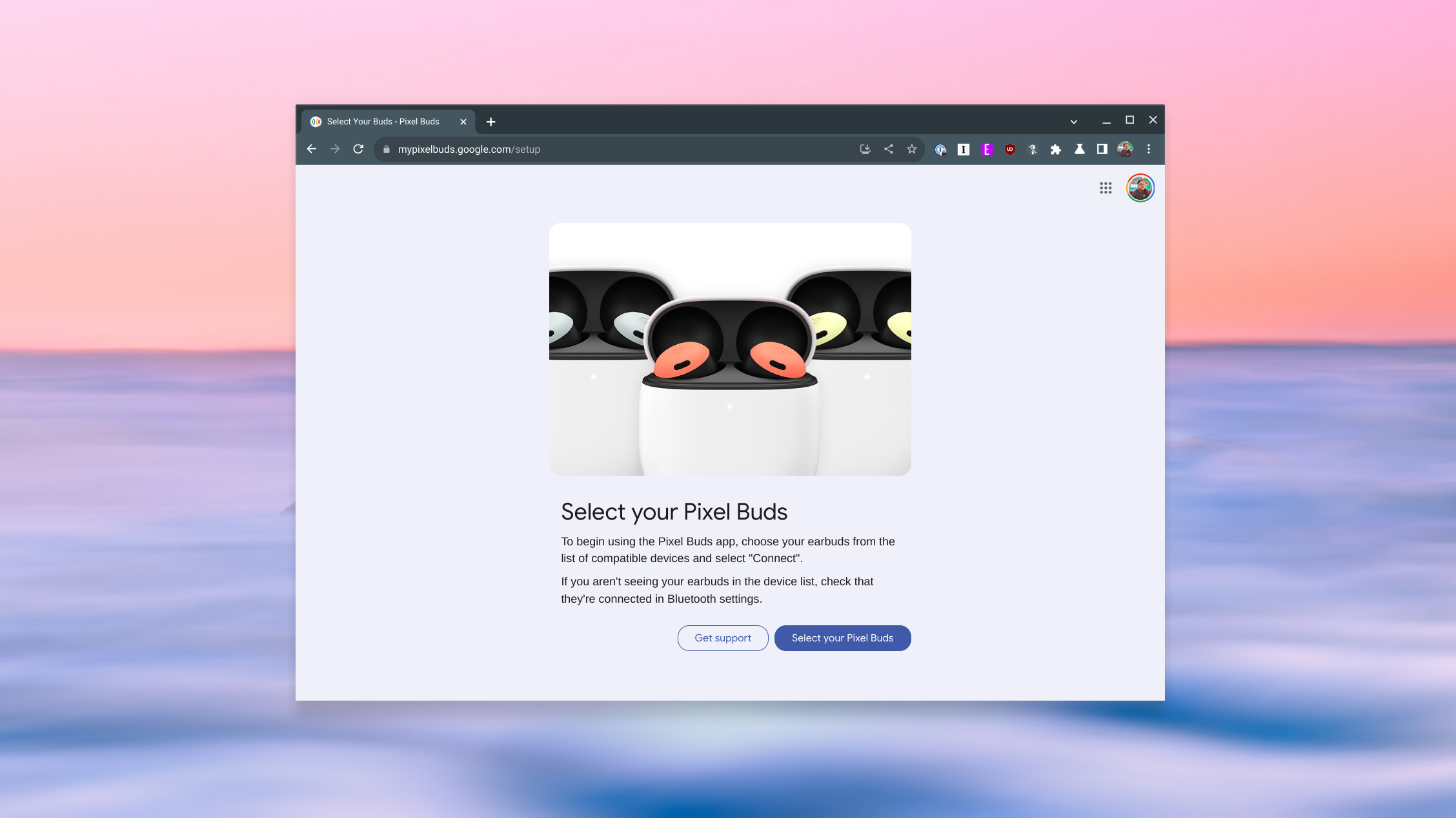 Google Pixel Buds Web App on Chromebooks