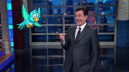 Stephen Colbert has his own Birdie Sanders moment