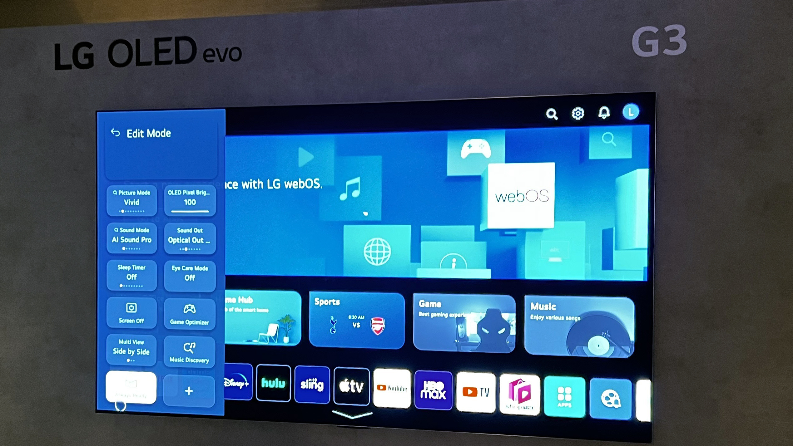 LG G3 on wall at CES 2023