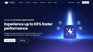 The Cloudways homepage at the time of our review