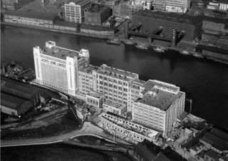 Aerial view of the Joseph Rank Baltic flour mill in Gateshead, which is now the baltic centre for contemporary art, part of the most extraordinary art spaces