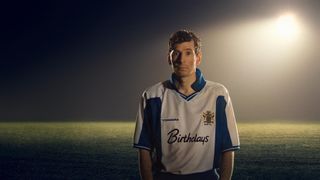 Gerard Kearns as footballer Andy Woodward in BBC2 drama Floodlights.