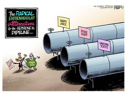 Editorial cartoon Keystone XL pipeline