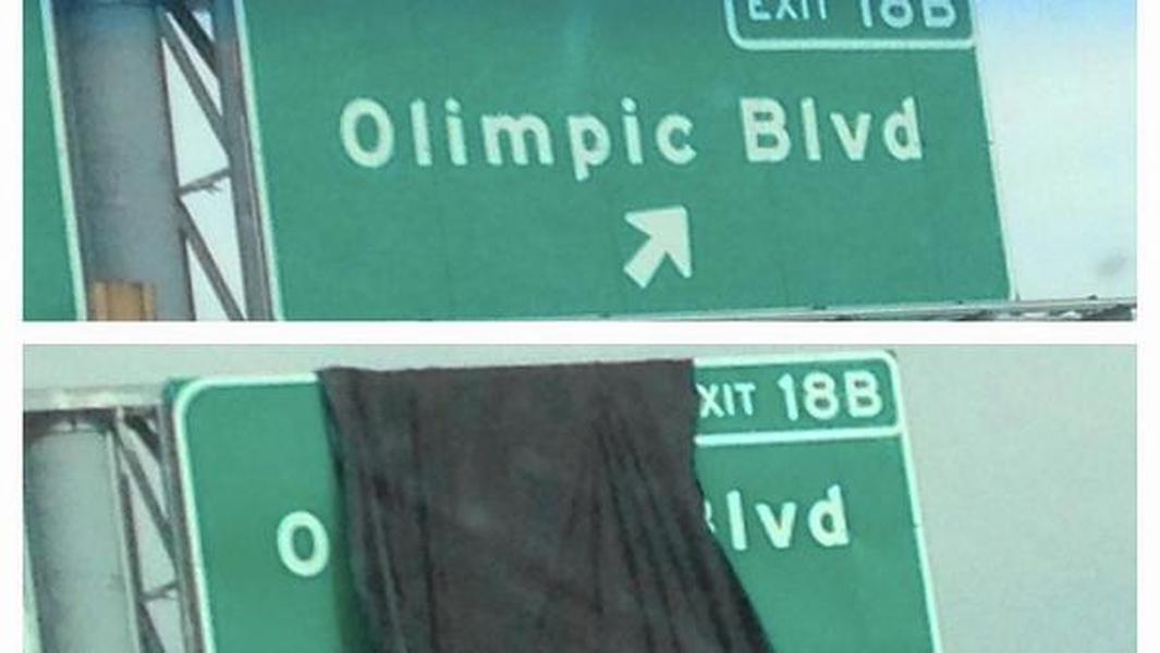 Oops: Freeway sign in Los Angeles debuts with a huge mistake