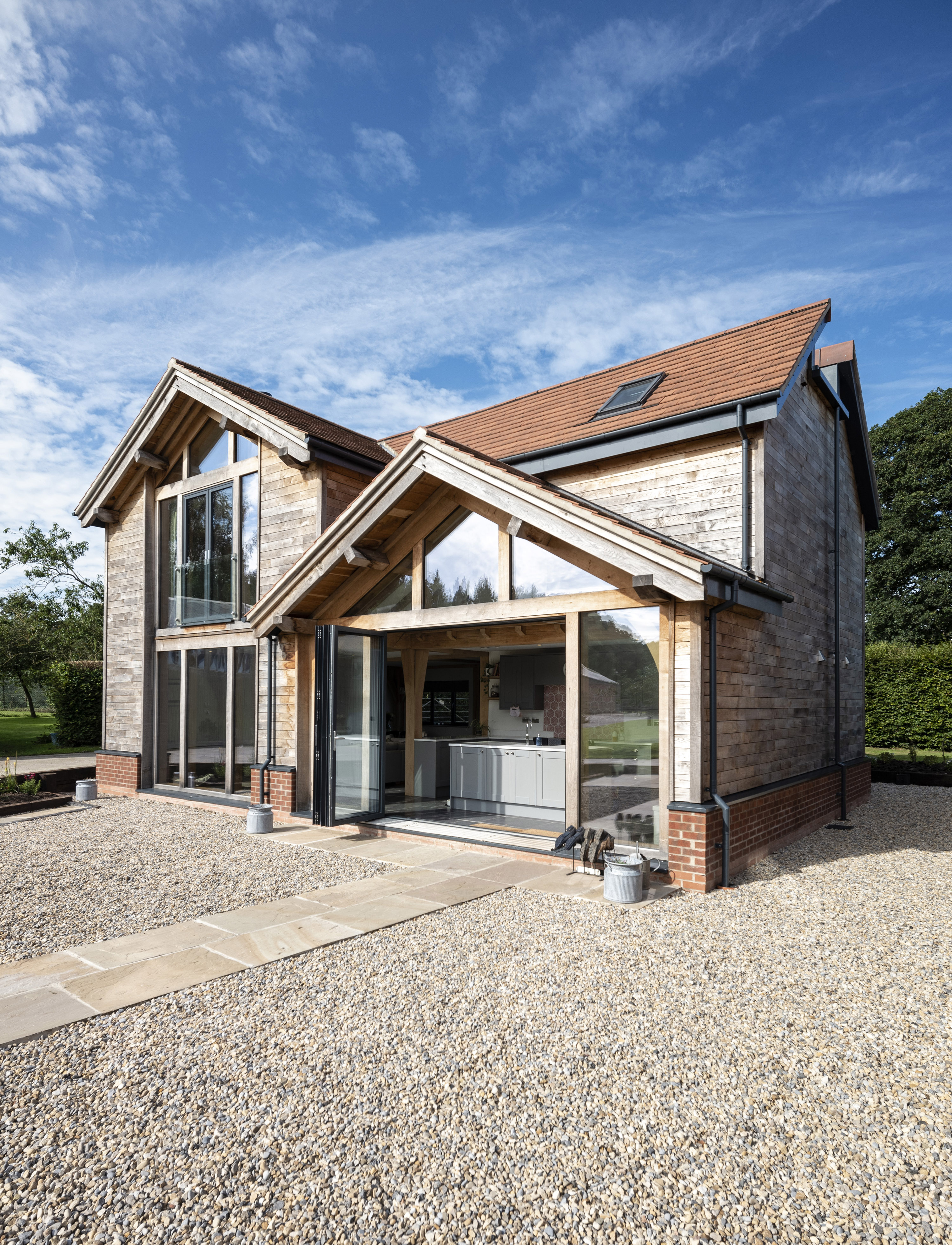 Oak frame self build encapsulated with SIPs