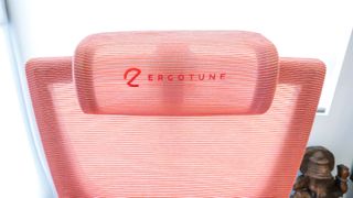 Branding on the neck support of the ErgoTune Supreme V3 office chair