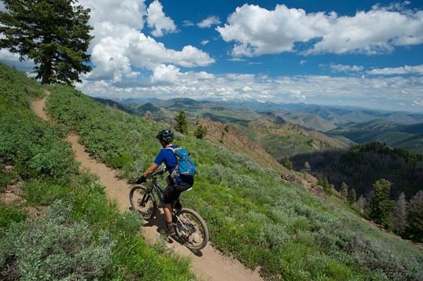 A mountain biker in Sun Valley, Idaho