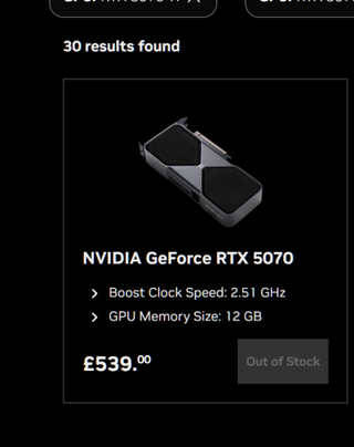 RTX 5070 FE on Nvidia site