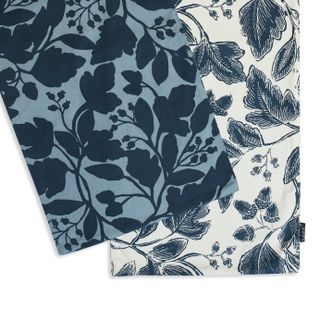 Habitat Floral Reversible Cotton Table Runner - Navy