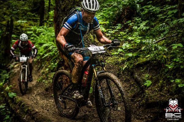 Jay Provencher of Bike 29, 80+ Team of Two, enjoying some daily mud.