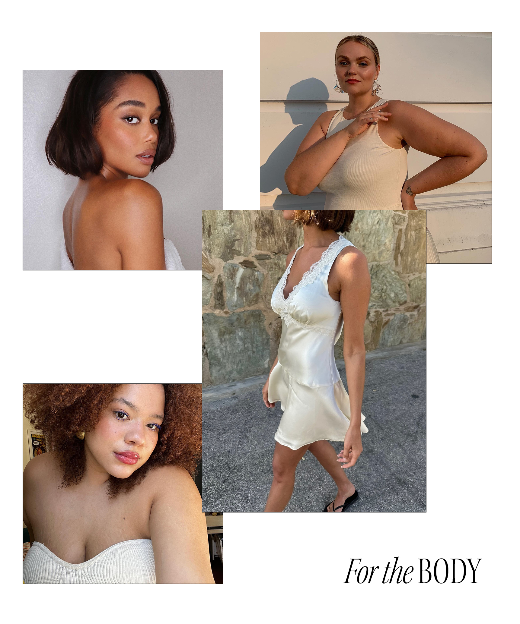 Photo collage of women with glowing skin