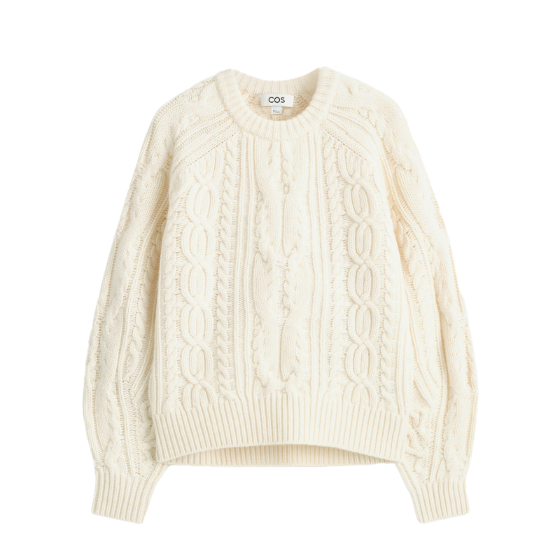 COS cable knit jumper in cream