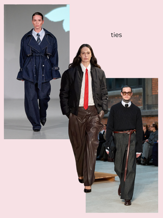 a collage of three runway images from Copenhagen Fashion Week's fall/winter 2025 runway shows