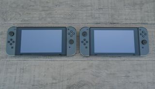 The original Nintendo Switch and the New Nintendo Switch V2 side by side
