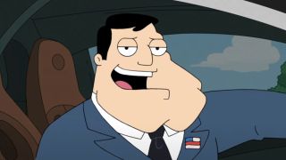 Screenshot of Stan talking through car window in American Dad 