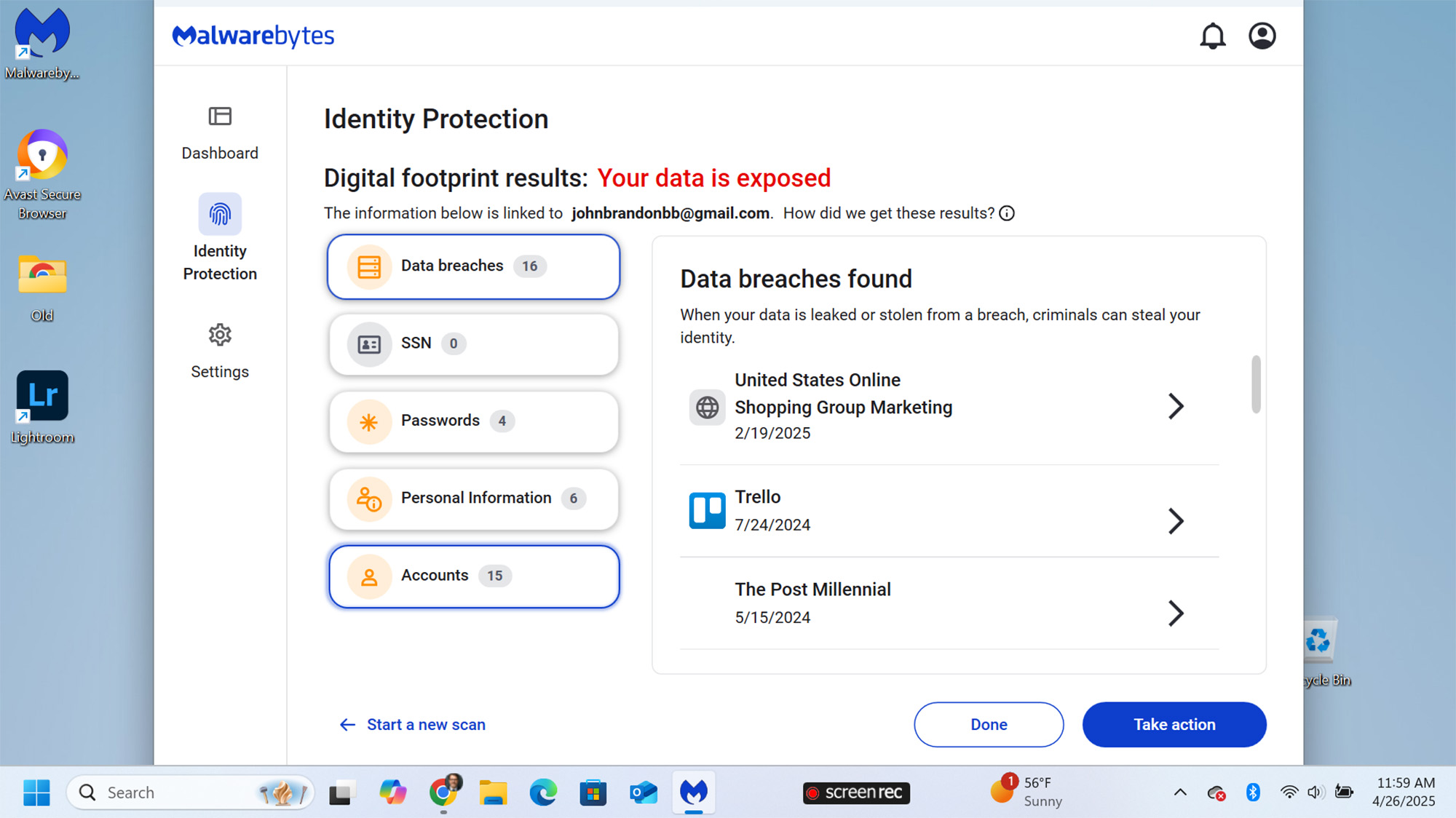 Malwarebytes Plus app screen shot
