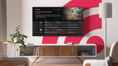 New Channel 4 channels on Freely (on a TV on wall)