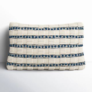 Fogg Embroidered Cotton Blend Throw Pillow