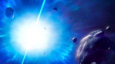 An artist's interpretation of asteroids orbiting a magnetar