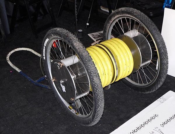 Michelin's contact patch test sled can be fitted with various amounts of weight to simulate loads.