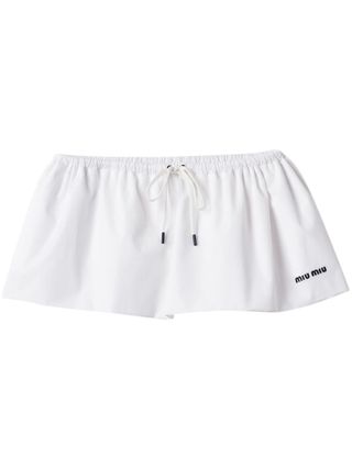 Flared Poplin Miniskirt