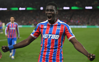 Ismaila Sarr of Crystal Palace celebrates after scoring a goal during the UEFA Europa Conference League match between Crystal Palace FC and FC Shakhtar Donetsk at Selhurst Park on May 7, 2026
